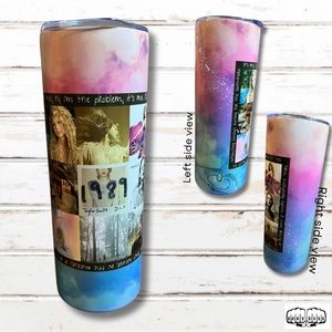 Taylor Swift Eras 20 oz Tumbler with “Anti-Hero” lyrics.